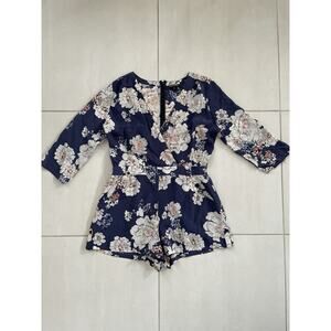 Yumi Kim Shorts Romper Playsuit Floral V Neck Floral Liz